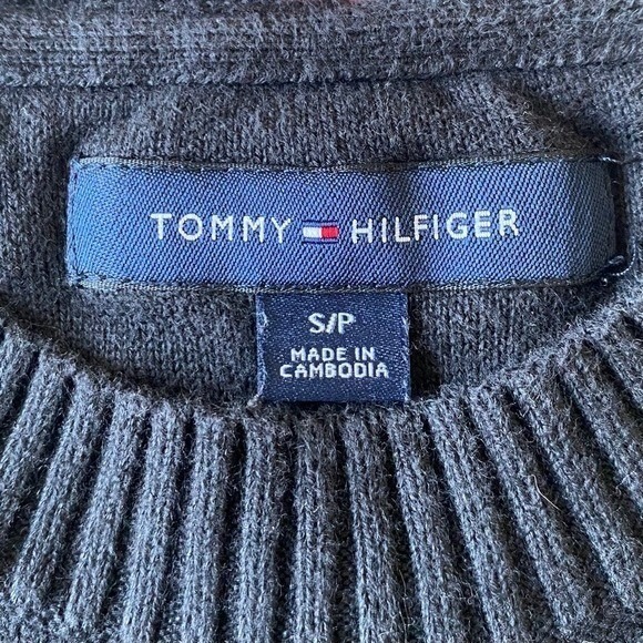 Vintage Tommy Hilfiger Cable Knit Crew-Neck Sweater‎ Mens S Black - Picture 3 of 13